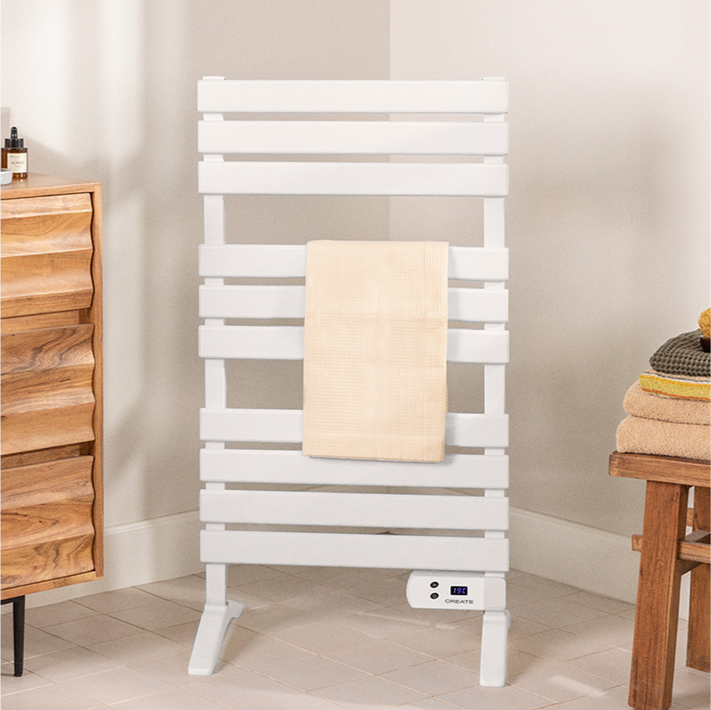 WARM TOWEL - Toallero Eléctrico De Suelo O Pared 500W Blanco