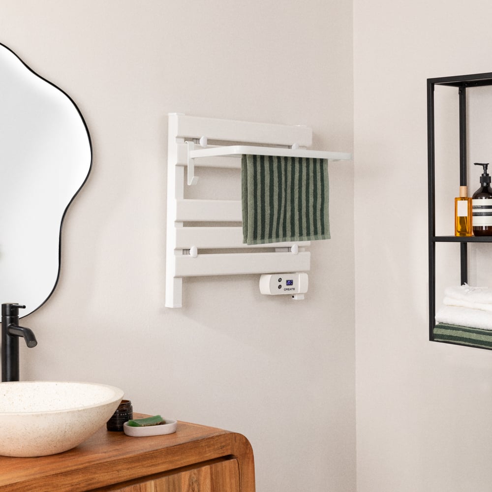 WARM TOWEL MINI - Toallero Eléctrico De Suelo O Pared 150W Blanco