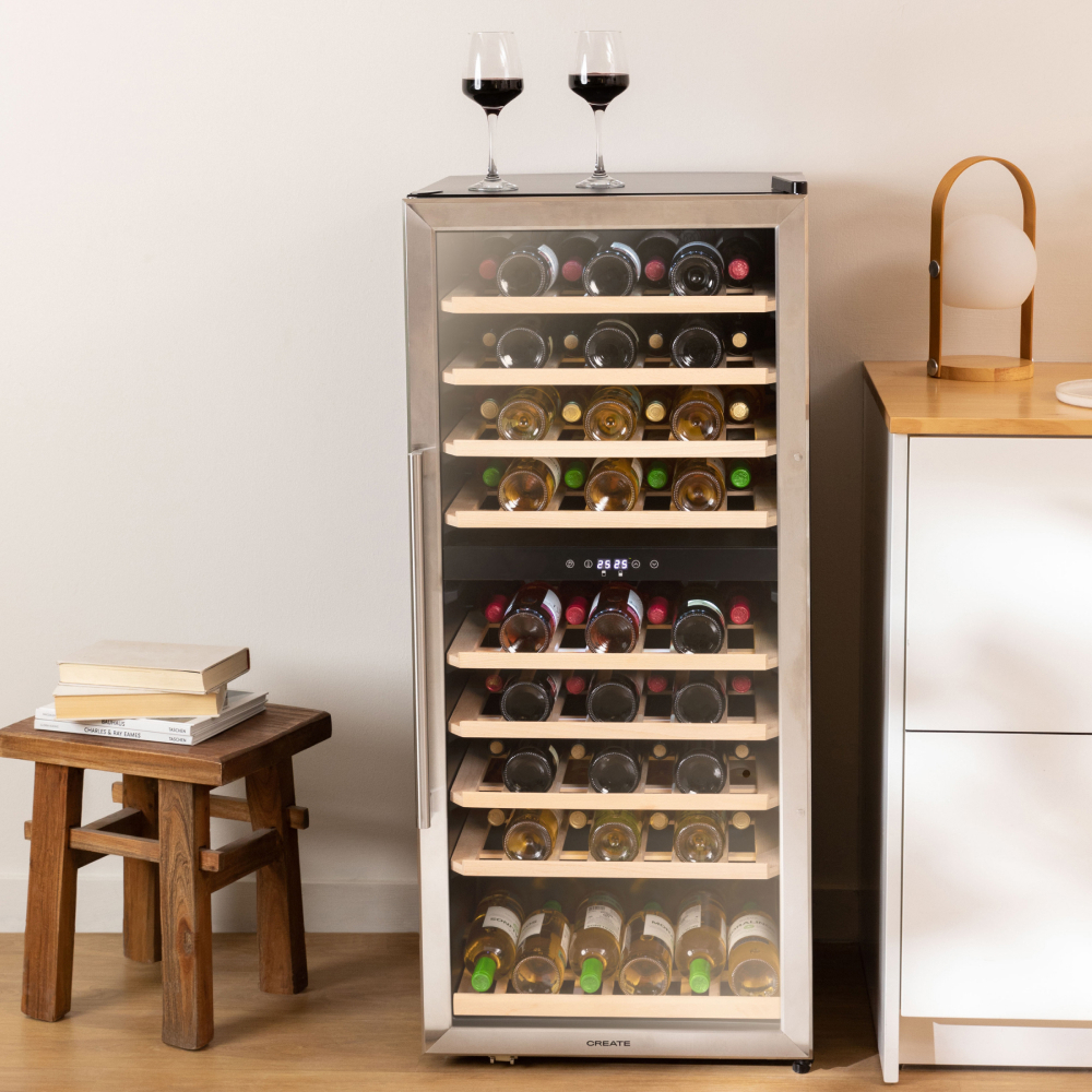 WINECOOLER XXL - Vinoteca Refrigerada 70 Botellas Acero Inoxidable