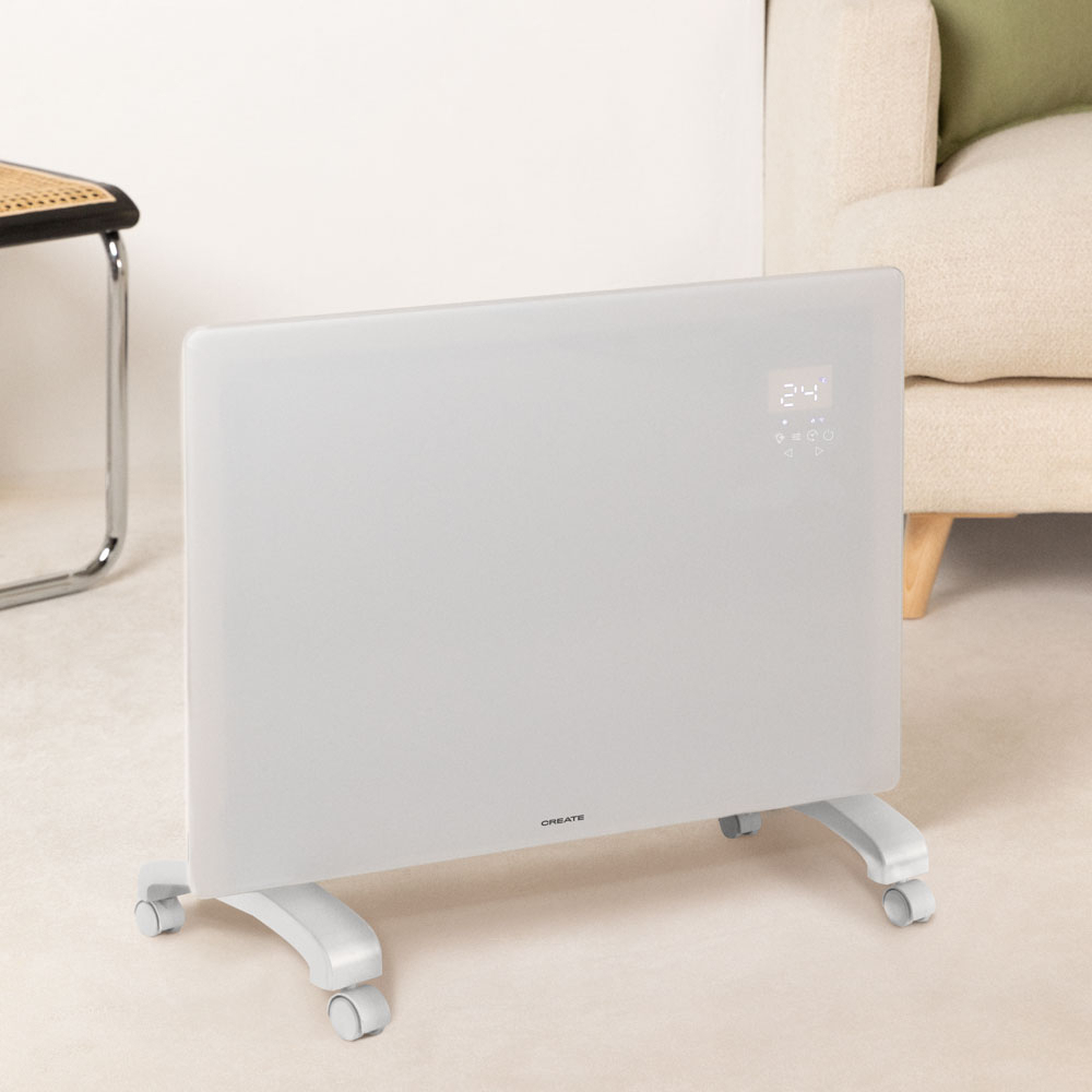 WARM CRYSTAL 1500W - Convector Eléctrico De Cristal Con WiFi Blanco