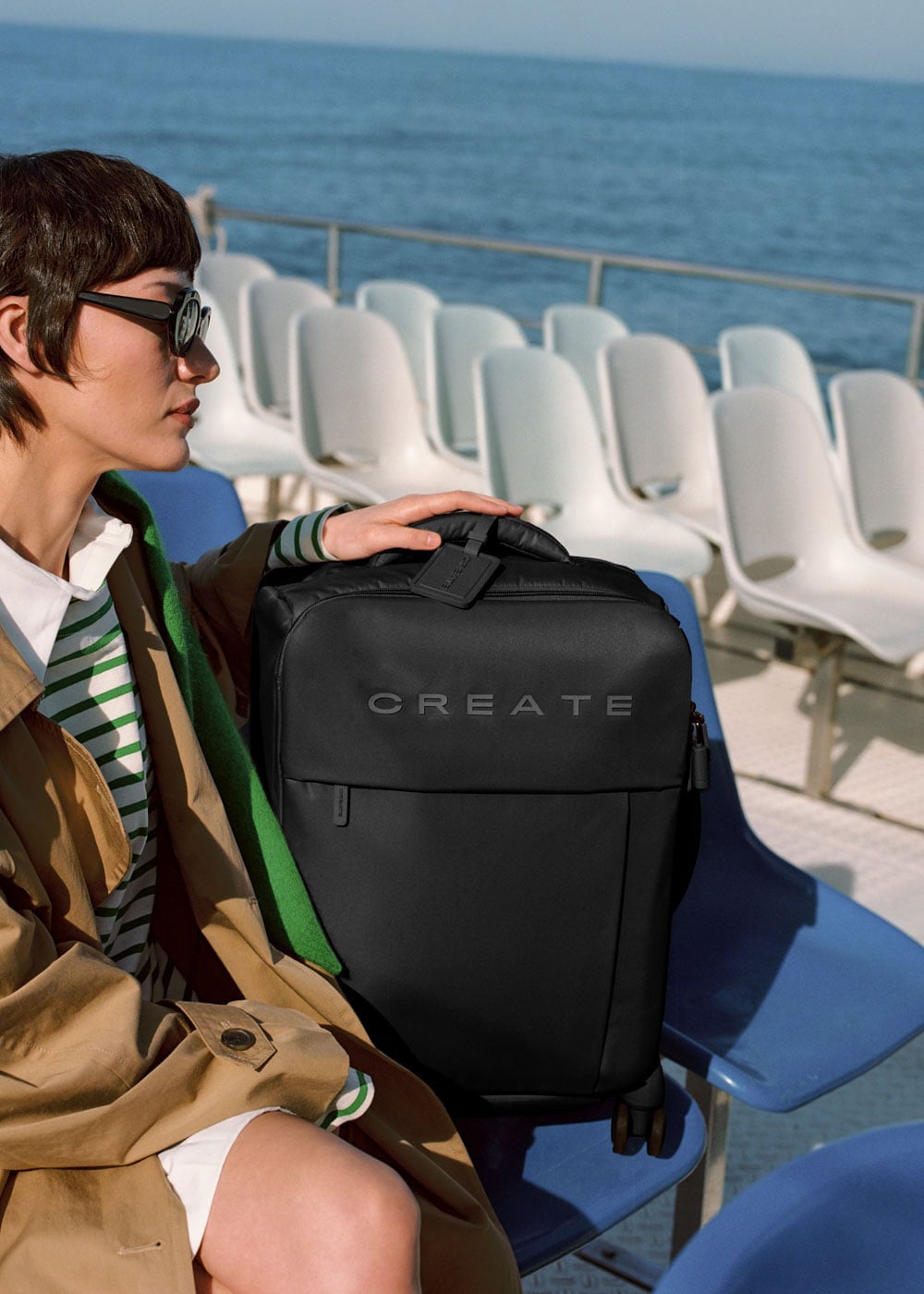 LUGGAGE STUDIO SOFT - Maleta Blanda De Poliéster Con Candado TSA Y Ruedas Multidireccionales Negro