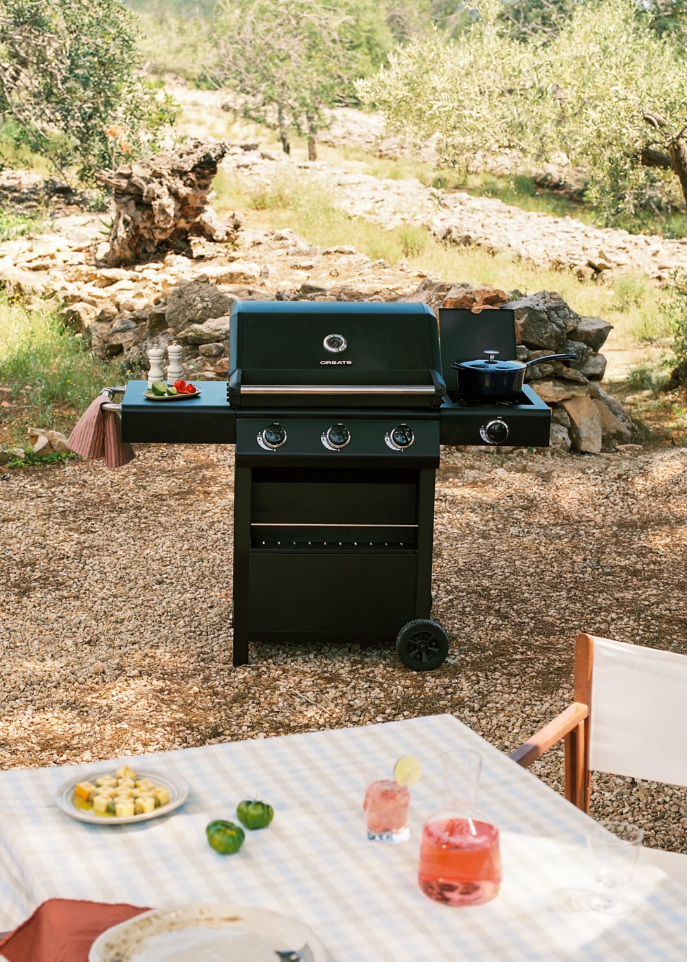 BBQ GAS BURNER PRO - Barbacoa De Gas Con Quemador Lateral Y Mesa Auxiliar 3 Quemadores Y 1 Lateral (14kW)