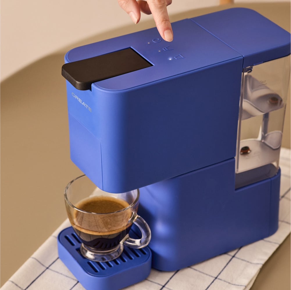 THERA STUDIO - Cafetera Multicápsula Express Y Café Molido Azul Cobalto