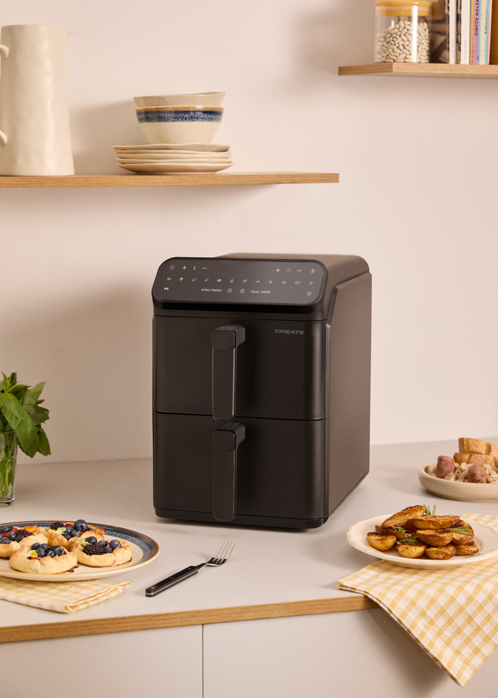 AIR FRYER DUAL STACK - Freidora De Aire 11.2 L De Doble Altura Con Control Independiente Negro