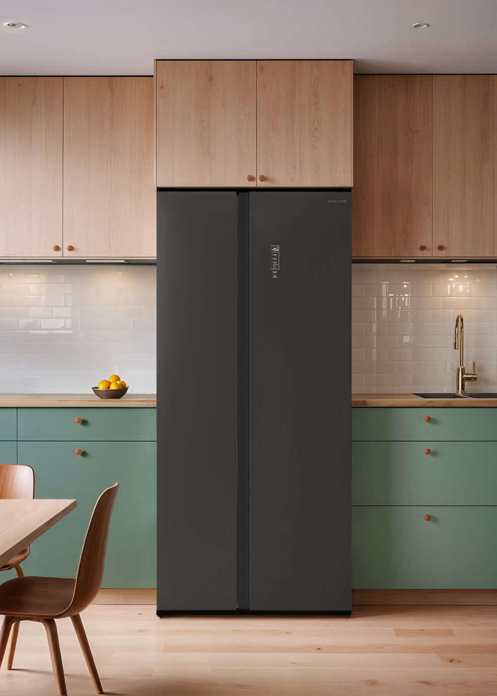 FRIDGE STUDIO SIDE BY SIDE 550 - Frigorífico Estilo Side By Side 550L No Frost Negro