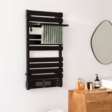 WARM TOWEL PRO - Sèche-serviettes Électrique Avec Chauffage Et Wifi 1500W Noir. Basse Consommation