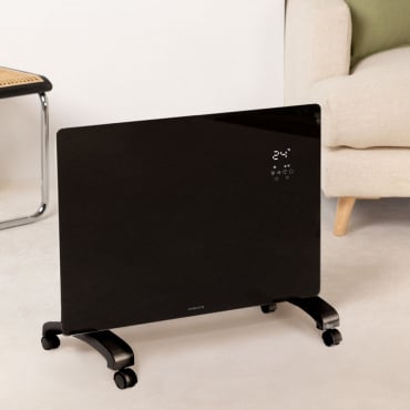 WARM CRYSTAL 1500W - Convecteur Électrique En Verre Wifi Noir. Basse Consommation