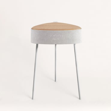 SPEAKER TABLE 180 - Table Basse Enceinte, Son Unidirectionnel 180 o, Bluetooth Et Chargeur Sans Fil Bois Naturel