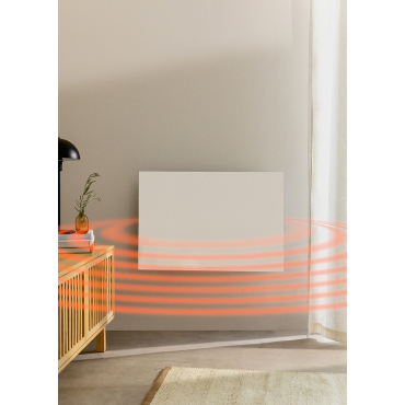 WARM MINIMAL IR - Radiateur Infrarouge Mural Avec WiFi Blanc Cassé. Basse Consommation