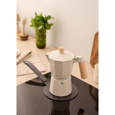THERA MOKA RETRO - Cafetière Italienne Blanc Cassé