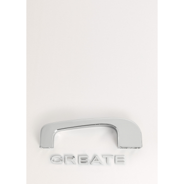 Ensemble Poignée Et Logo Pour FRIDGE RETRO Argent