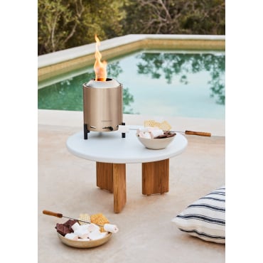 FIRE PIT COMPACT - Brasero De Table 1,5 KW Extérieur À Pellets Sans Fumée Inox