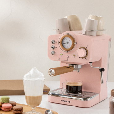THERA RETRO - Macchina Da Caffè Espresso Rosa Pastello