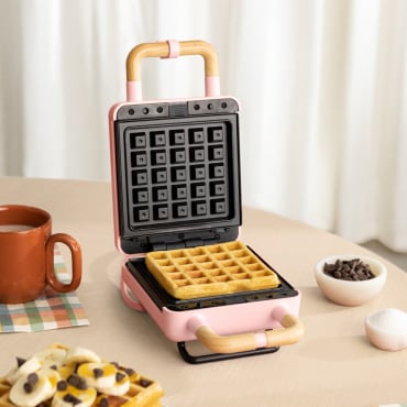 STONE STUDIO - Tostiera Per Panini, Grill E Waffle Con Piastre Intercambiabili Rosa Pastello