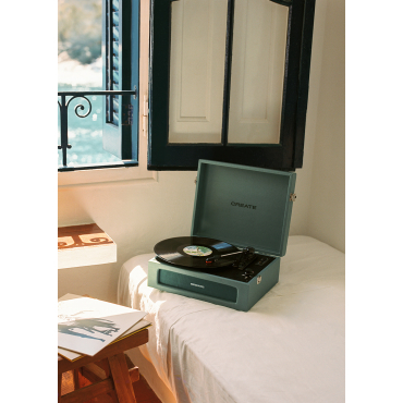 RECORD PLAYER RETRO - Giradischi Retrò Con Bluetooth, USB, SD, MicroSD E MP3 Salvia