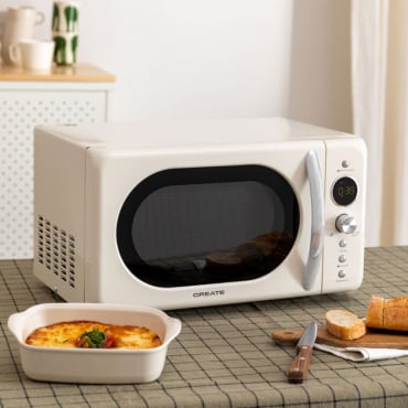 MICROWAVE RETRO - Forno A Microonde 20 L Con Grill Digitale 900 W Bianco Sporco