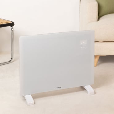 WARM CRYSTAL 1500W - Termoconvettore Elettrico In Vetro Con WiFi Bianco