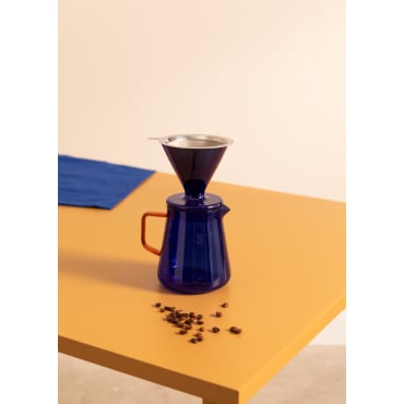 AMBAR COLLECTION - Cafetière 670 Et 500ml En Verre Borosilicaté Blu Cobalto