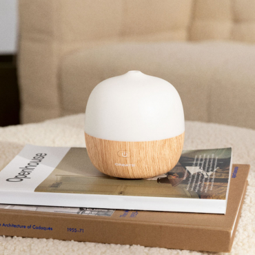 AROMA STUDIO - Diffusore Di Aromi, Umidificatore E Lampadina A LED Legno Naturale