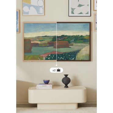 TV ART MATTE 55" - TV Smart QLED 4K Con Schermo Antiriflesso E Galleria D'arte Pack Di Cornici In Legno Chiaro E Legno Scuro