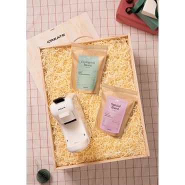 COFFEE TIME BOX - Confezione Regalo Con Macchina Per Caffè Multicapsula + Caffè Bianco Sporco