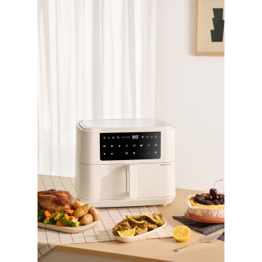 AIR FRYER DUAL - Friggitrice Ad Aria Ad Aria 10 L Con Separatore Bianco Sporco