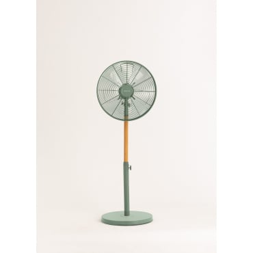 AIR STAND WOOD - Ventilatore Oscillante A Piantana 50W In Stile Retrò Salvia