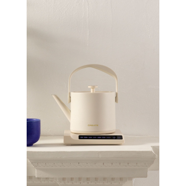 HATTORI - Bollitore Elettrico Da 0,5 L Con Controllo Della Temperatura Bianco Sporco