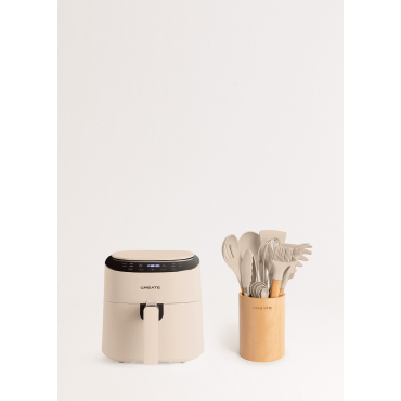 Set AIR FRYER PRO COMPACT 3.5 L + Set Keukenspullen Zand