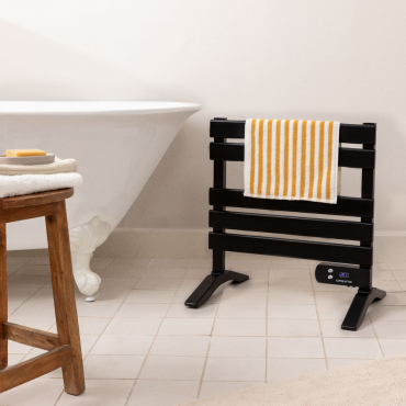 WARME HANDDOEK MINI - Staande Of Hangende Elektrische Designradiator 150W Zwart
