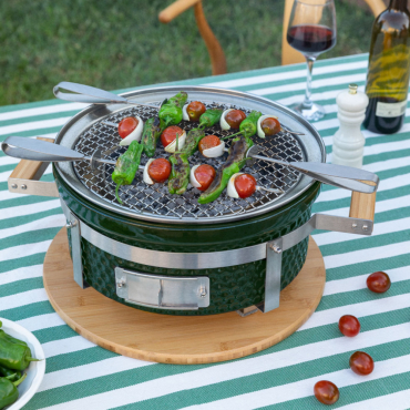 BBQ KAMADO HIBACHI - Ronde Barbecue Met Grill En Bakplaat Hunter Green