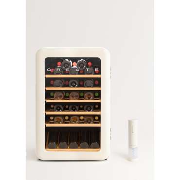 WINECOOLER RETRO - Elektrische Wijnkoeler In Retrostijl Voor 12, 45 Of 76 Flessen Gebroken Wit