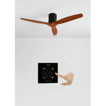WIND CALM NATURAL WOOD - Plafondventilator 40W Silent 100% Hout Verschillende Maten Geen Lichtmet Afstandsbediening