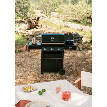 BBQ GAS BURNER PRO - Gasbarbecue Met Zijbrander En Bijzettafel 3 Branders En 1 Zijbrander (14kW)