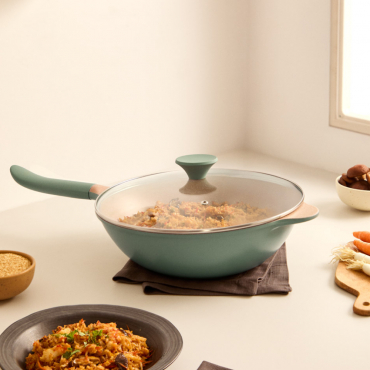 WOK STUDIO - Wok Van Gegoten Aluminium Met Keramische Coating Salie