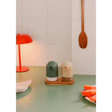 KITCHENWARE STUDIO - Solniczka I Pieprzniczka Z Podstawką Sage By CREATE
