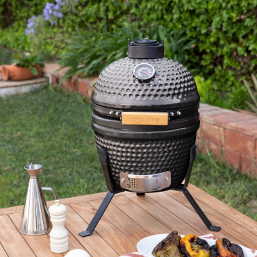 BBQ KAMADO - Ceramiczny Grill Z Wędzarnią Czarny By CREATE