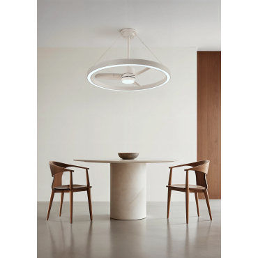 WIND HALO - 36W Cichy Wentylator Sufitowy Ø108cm Z Pierścieniem Świetlnym LED Z Oświetleniem By CREATE