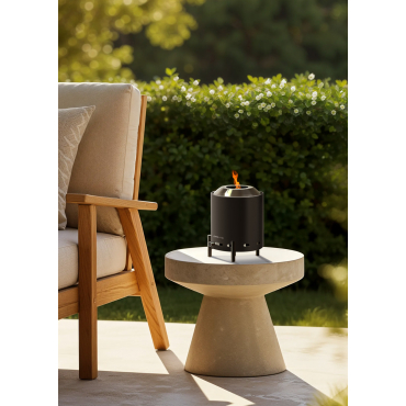 FIRE PIT COMPACT - Stolikowy Kominek Zewnętrzny 1,5 KW Na Bezdymne Pellet Czarny By CREATE