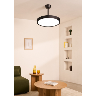 WIND CLEAR STUDIO - Wentylator Sufitowy 40W Cichy Z Chowanymi Łopatkami I Oświetleniem LED, Różne Rozmiary WIFI + Pilot Zdalnego Sterowania By CREATE