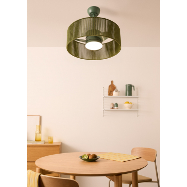 WIND LAMP WOVEN - Cichy Wentylator Sufitowy 25W Z Lampą LED Z Oświetleniem By CREATE