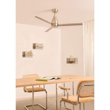 WIND STEEL - Cichy Wentylator Sufitowy 40W Ø132 Cm Brak Światła By CREATE