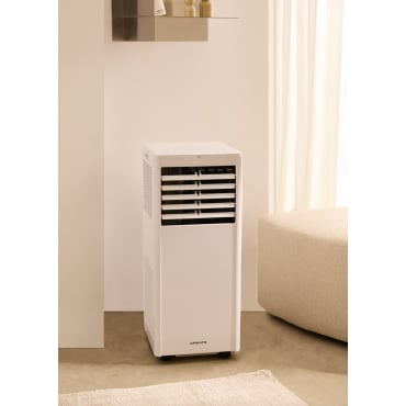 SILKAIR 7000 - Klimatyzator Przenośny 3 W 1 7000 BTU Z Osuszaczem 36L/dzień Biały By CREATE