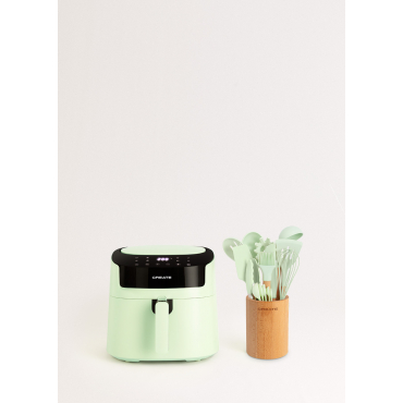 Pack AIR FRYER PRO LARGE 6.2 L + Conjunto De Utensílios De Cozinha Verde Pastel By CREATE