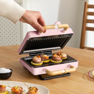 STONE STUDIO - Sanduicheira Grill E Máquina De Waffles Com Placas Intercambiáveis Rosa Pastel By CREATE