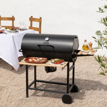 BBQ SMOKEY - Grelhador Defumador De Carvão Com Rodas Negro By CREATE