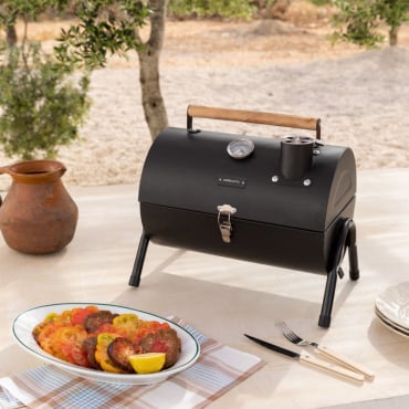 BBQ SMOKEY COMPACT - Grelhador Defumador A Carvão Portátil Negro By CREATE