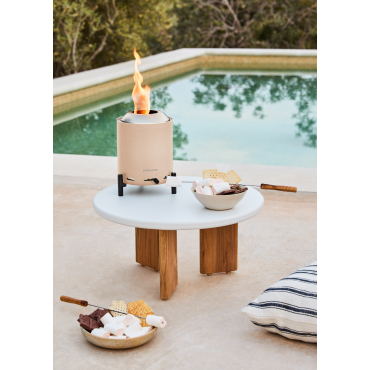 FIRE PIT COMPACT - Brasero De Mesa 1,5kW Para Exterior A Pellets Sem Fumaça Areia By CREATE