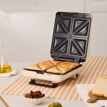 STONE STUDIO - Sanduicheira Grill E Máquina De Waffles Com Placas Intercambiáveis Off-white By CREATE