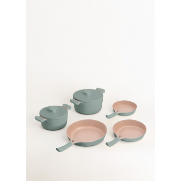 HOUSEHOLD PACK of 2 POTS AND 3 PANS Sage & Copper